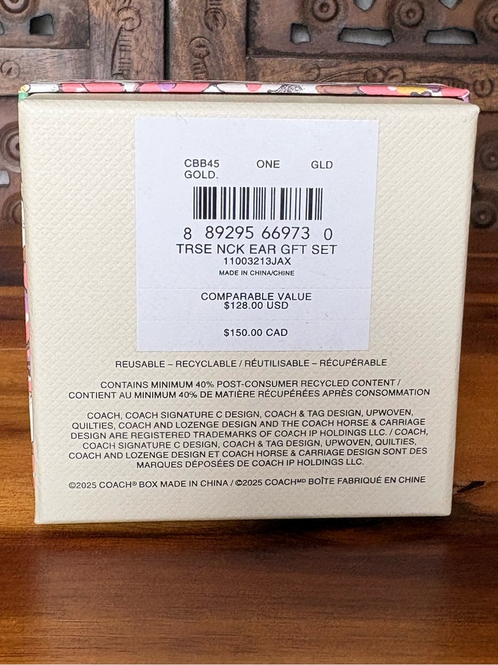 Coach Tea Rose Pendant Necklace and Earrings Gift Set - NWT/ Box - Picture 6 of 8